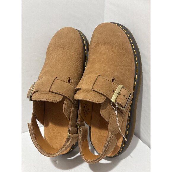 Dr Martens Jorge II Tumbled Nubuck Savannah Tan Leather M 10 Slingback Mules NWO - Picture 7 of 7